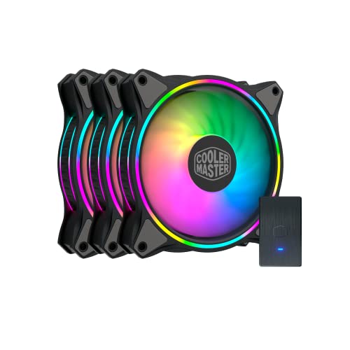 Cooler Master MasterFan MF120 Halo 3in1 Duo-Ring ARGB 3-Pin LightingFan, 24 Independently LEDS, PWM Static Pressure Fan, Absorbing Pads for Computer Case & Liquid Radiator Cooler Master MasterFan MF120 Halo 3in1 Duo-Ring ARGB 3-Pin LightingFan, 24 Independently LEDS, PWM Static Pressure Fan, Absorbing Pads for Computer Case & Liquid Radiator
